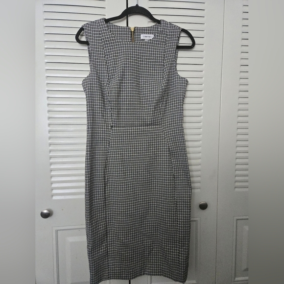 Calvin Klein Dresses & Skirts - Calvin Klein Sheath Dress Black & White Size 8